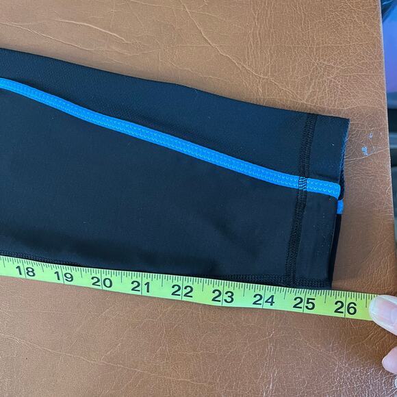 Lululemon Run Pace Leggings Black Beach Blanket Blue White‎ Size 8 - Picture 9 of 10